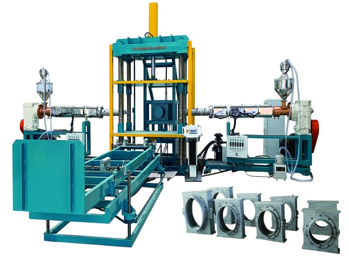 Socket and spigot molding extruder